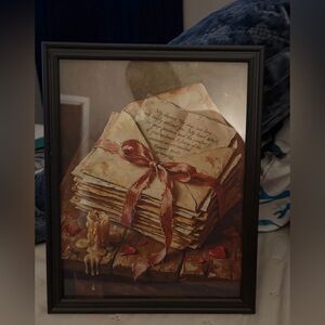 Framed Vintage Letter Art Decor